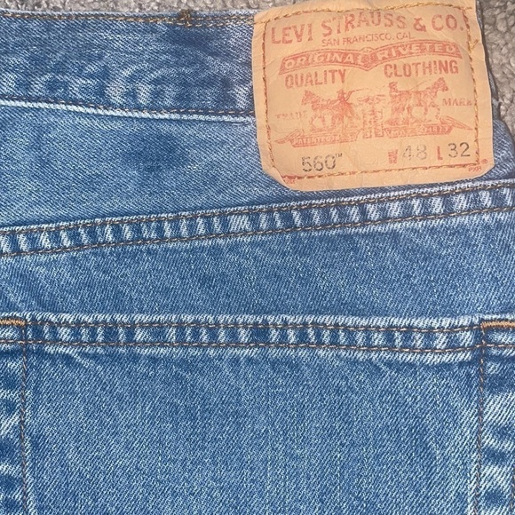 Levi’s High Waisted Cutoff Jean Shorts Women 30 Upcycled Distressed Retro Large - Picture 5 of 6